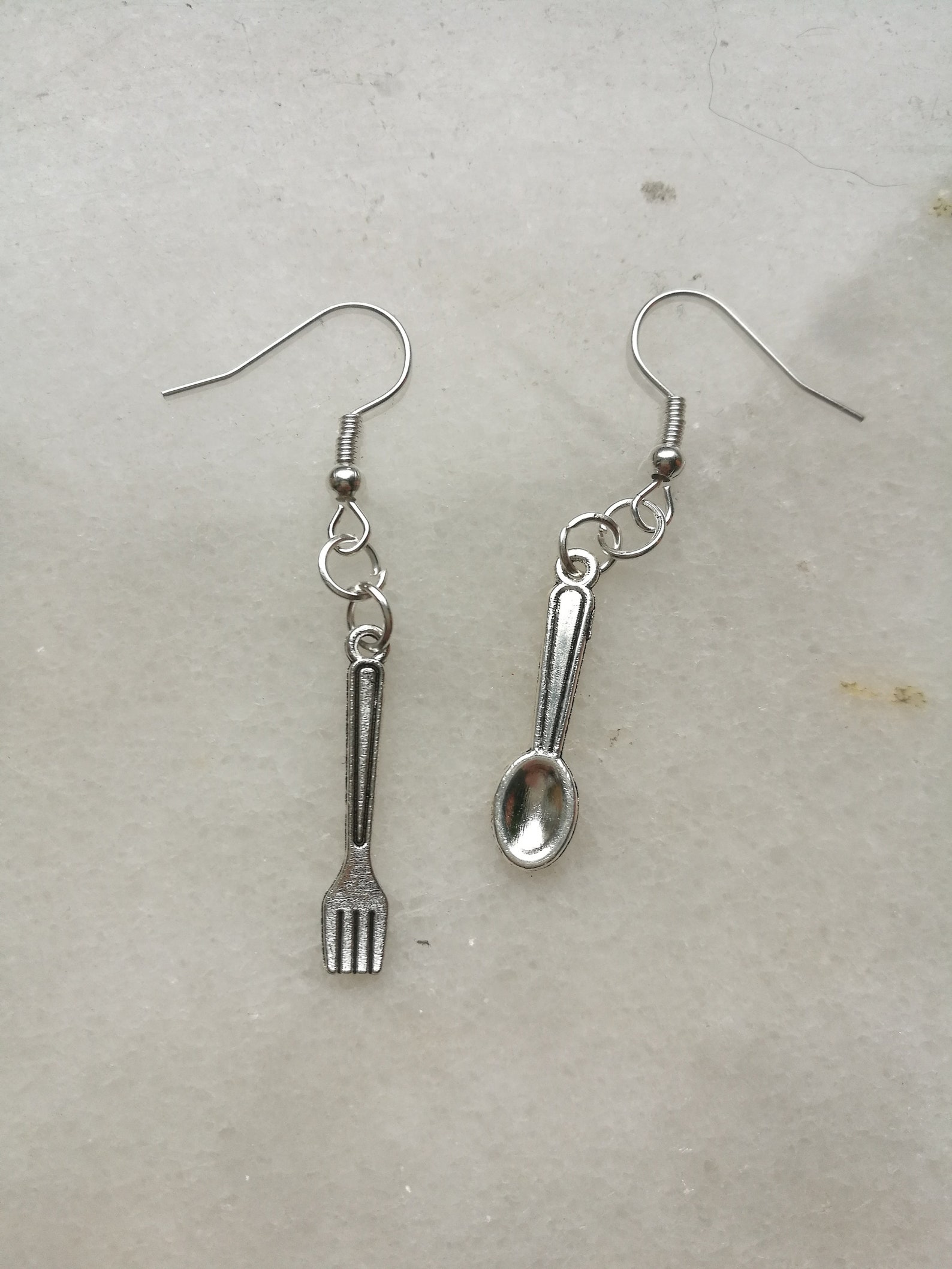 Fork & Spoon earrings quirky jewelry for food lovers chefs Etsy