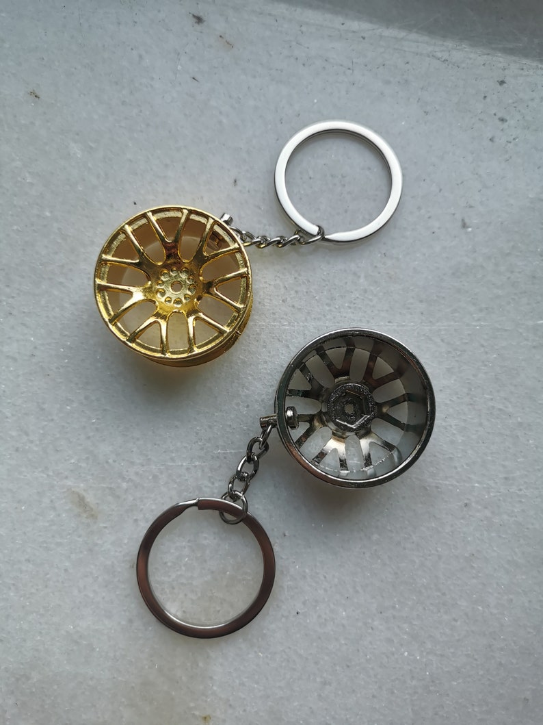 Car Tire Rim F1 Keychain, Formula 1 Wheel Alloygold Keyring Charm, Rims ...