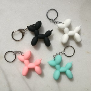 Ballonhond sleutelhanger, schattige rubberen kawaii sleutelhanger, autosleutelhanger zachte gelukshond hanger, nieuwe Koreaanse damesmode, leuke dieren lanyard charme