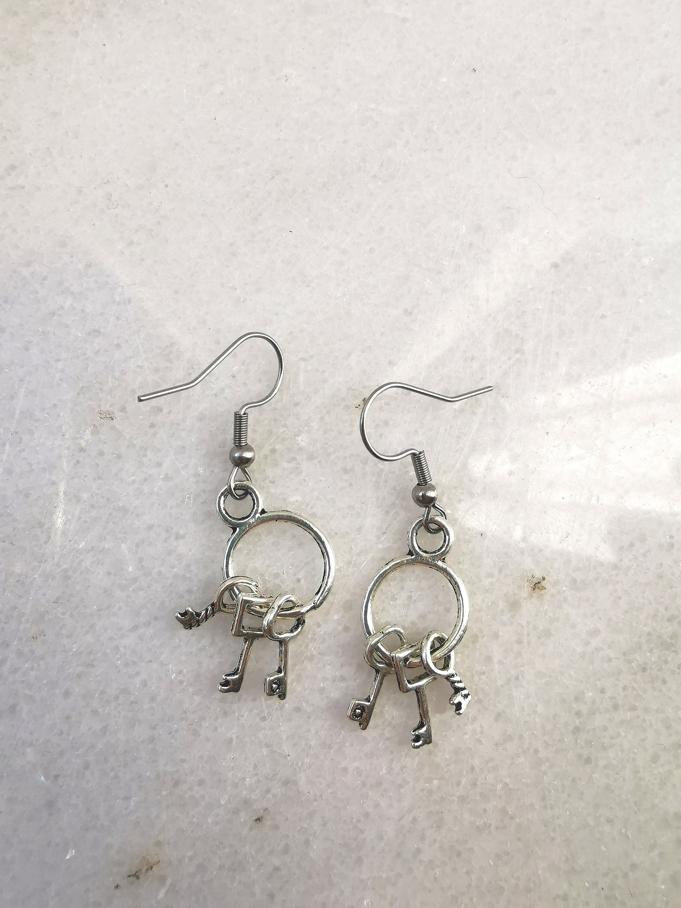 Orecchini Pendenti A Cerchio Con Lucchetto – Acciaio Inox – Stile Punk E Goccia – Nuovi
