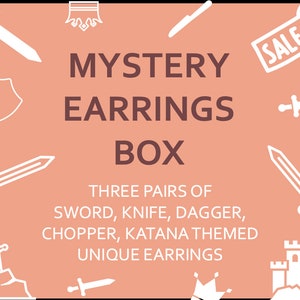 Ohrringe mit Schwertmotiv im Mystery-Design, Box-Verkauf, Messer, Dolch, Blut, Katana, Gothic, Punk, Grunge, Gold, Silber, Waffe, Geschenkanhänger, Rabatt bis zu 40 %