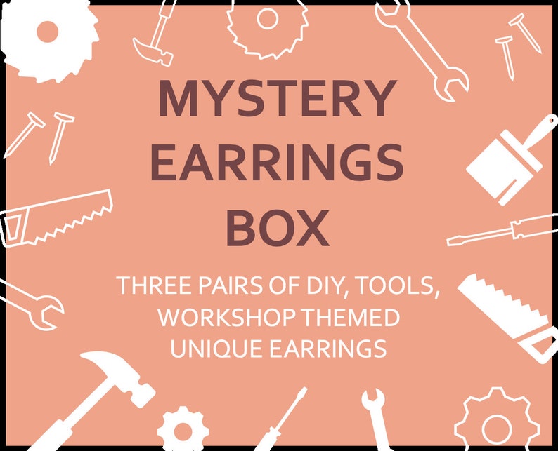 unique set of surprise jewelry box for mechanic Tool themed mystery earrings box gift girl women discounted up to 40/% off racing diy