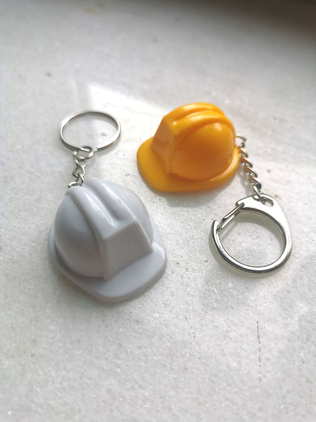 Tiny Hard Hat Keychain, Mini Construction Hard Hat, Miniatrue Helmet