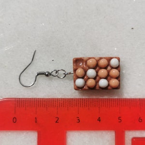 Boucles d'oreilles en forme de boîte à œufs de poule, bijoux bio et sains inspirés de la ferme, plateau porte-œufs, cadeau original pour une fille à la campagne, breloques pour une fête sur le thème des poules image 9