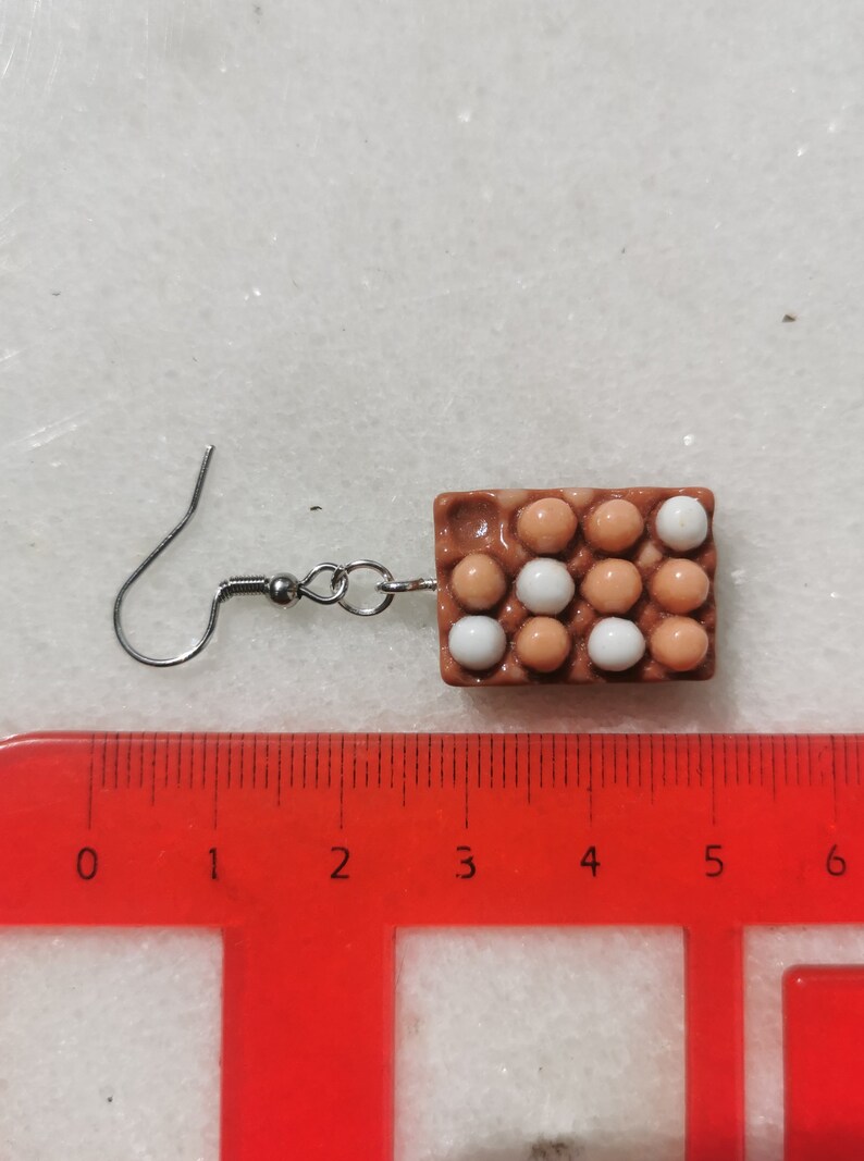 Boucles d'oreilles en forme de boîte à œufs de poule, bijoux bio et sains inspirés de la ferme, plateau porte-œufs, cadeau original pour une fille à la campagne, breloques pour une fête sur le thème des poules image 9
