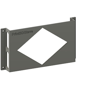 May include: A gray wall mount with a diamond-shaped cutout. The mount has the text "Print3DSteve" printed on it.