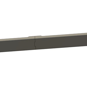 Pode incluir: Um suporte de prateleira de metal preto com dois furos em cada extremidade. O suporte é projetado para suportar uma prateleira.