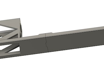 Pode incluir: Um rack de metal cinza com um design recortado. O rack é projetado para segurar um dispositivo ou outros itens.