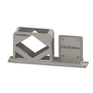 May include: A grey 3D-printed object with a rectangular base and two upright sections. One section has a diamond-shaped cutout, and the other is a solid rectangle. The text "Print3DSteve" is visible on both sections.