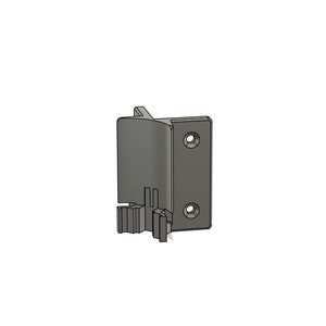 May include: A gray plastic corner bracket with two holes for mounting. The bracket has a small, movable piece that can be adjusted to fit different angles.