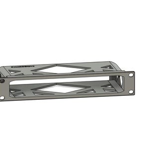 May include: A metal rack with a geometric design, suitable for mounting on a wall or shelf.