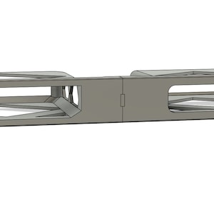 May include: A gray metal rack with two rectangular openings, designed to hold two fans. The rack has a smooth, slightly textured surface.