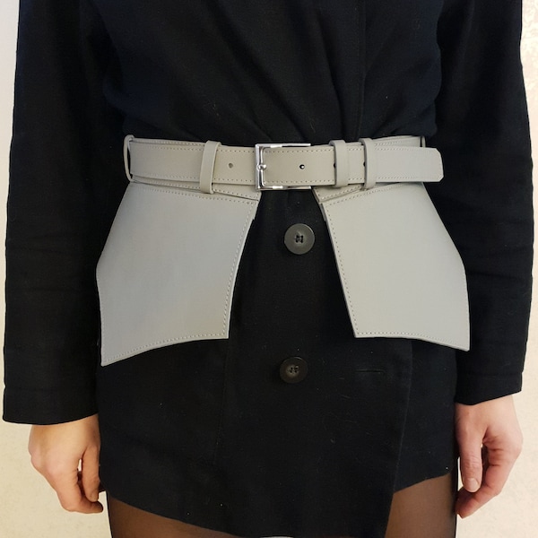 peplum belt leather