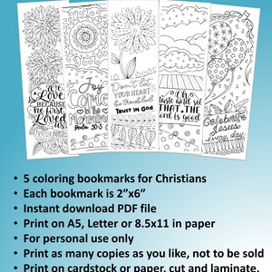 5 Printable Christian Coloring Bookmarks, Doodle With Bible Verse ...