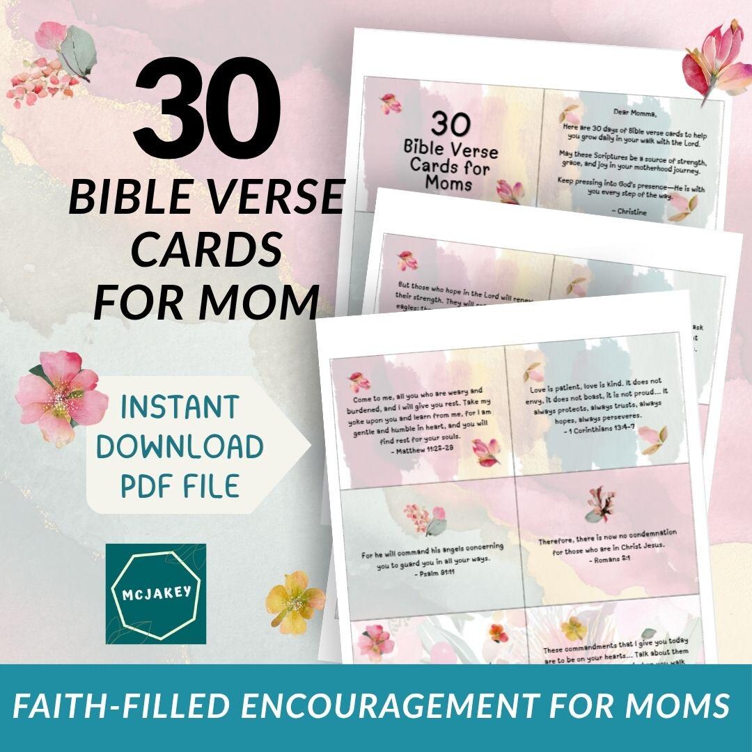 30 Bible Verse Cards for Moms Printable | Christian Encouragement for ...