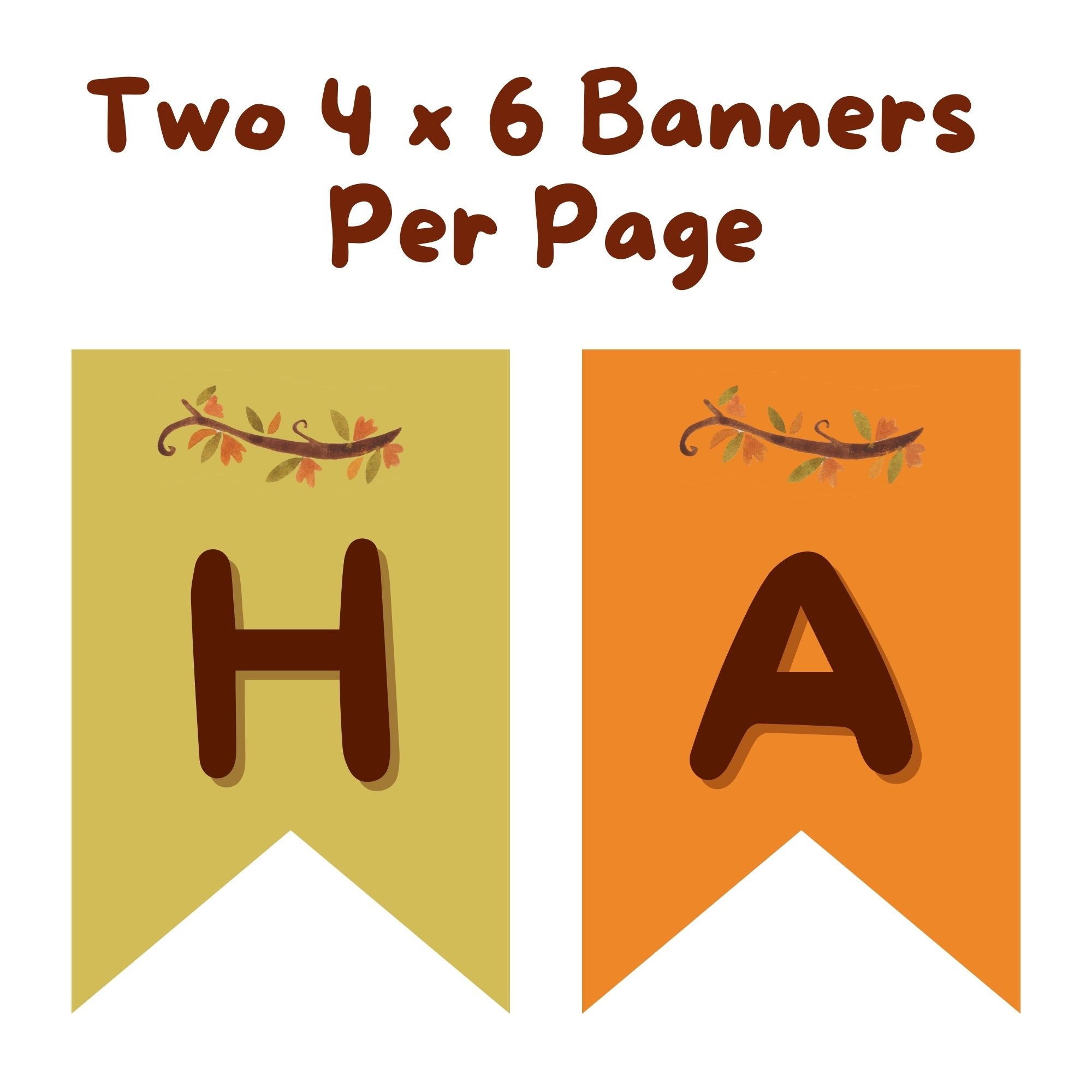 Printable Happy Thanksgiving Banner, 4x6 Inches, Instant Download - Etsy