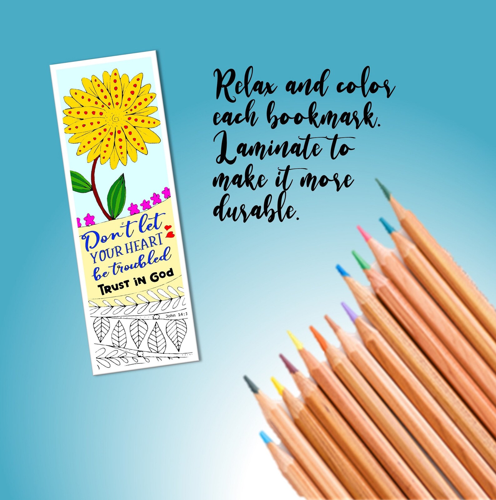 5 Printable Christian Coloring Bookmarks, Doodle With Bible Verse ...