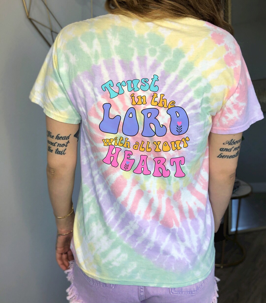 Womens Tie Dye Christian Shirt Trust in the Lord Tie Dye Tshirt