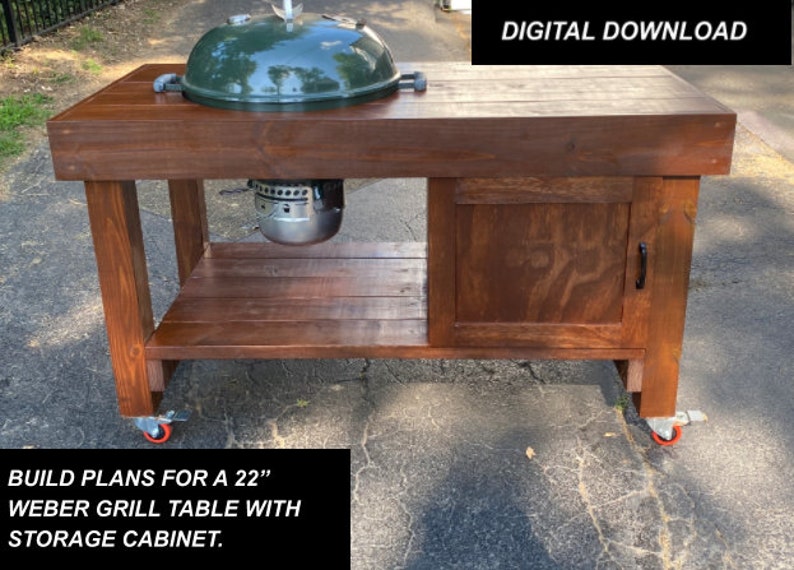 DIY er Charcoal Grill Table With Build Plans Etsy