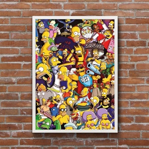 Poster dei Simpson, Poster Pop Art, Poster dei cartoni animati, Opera d'arte, Digitale, Pop Art, Arte dei Simpson