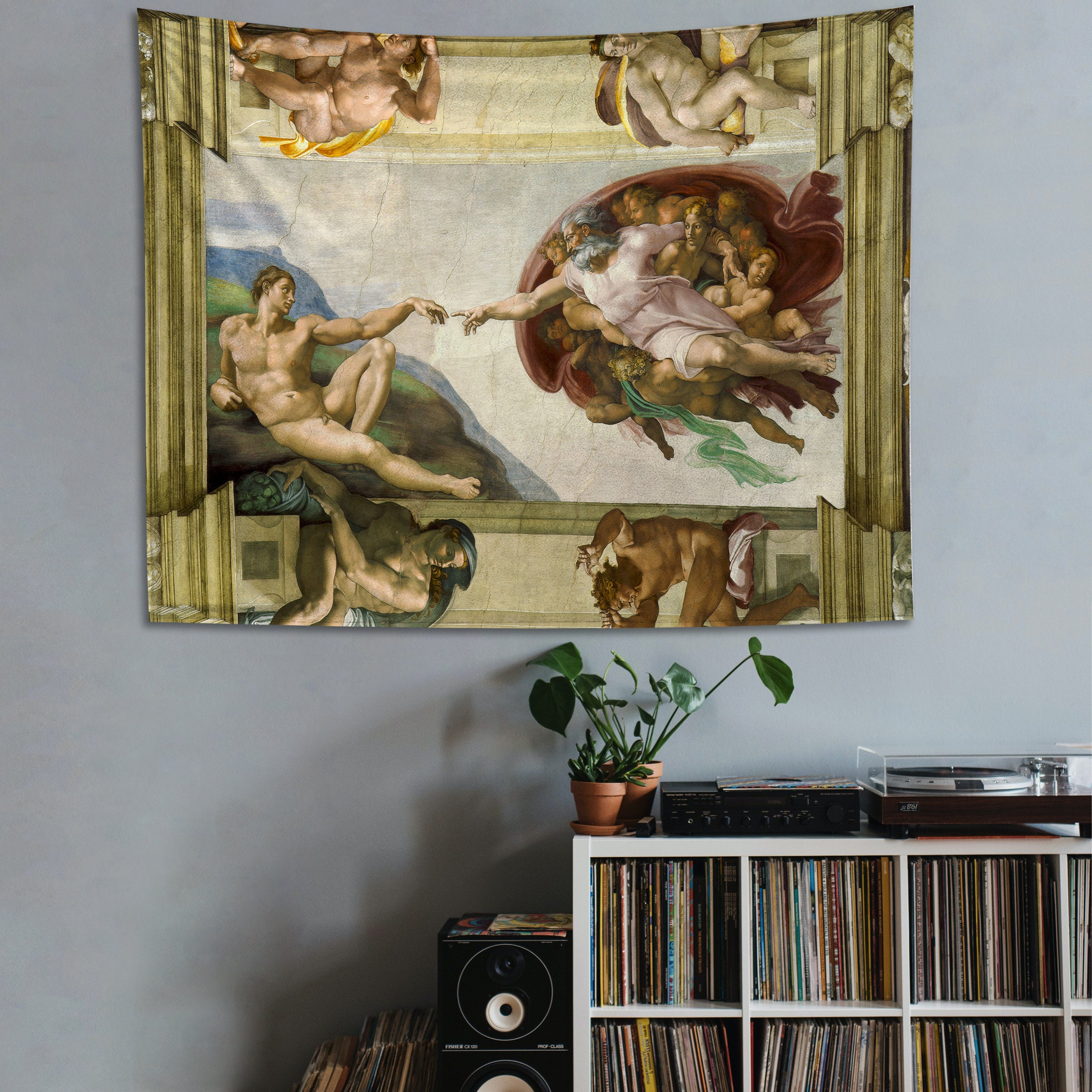 The Creation of Adam by Michelangelo Wall Tapestrythe Creation of Adam Wall Hanging Art Decorfabric Wall Arttapestry Decorrealtor Gift Etsy Canada