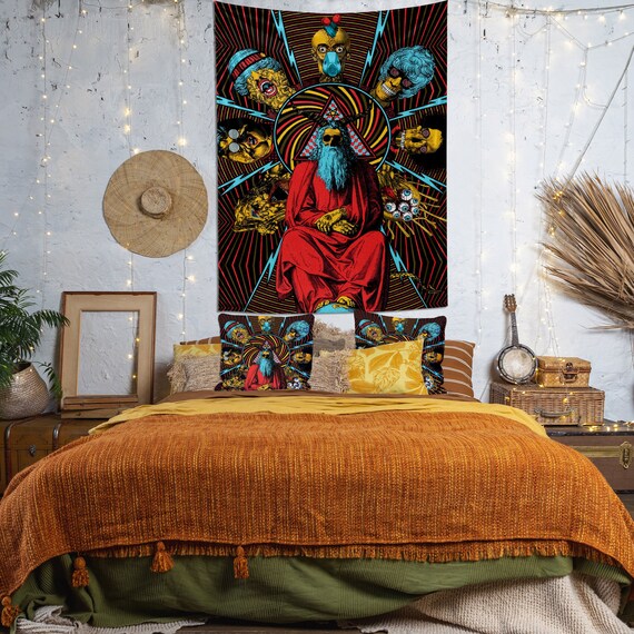 Hypnotic Tapestry Funny Tapestry Wall Hanging Psychedelic Tapestry Etsy
