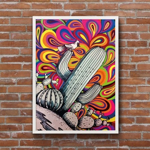 Kaktus Poster, Pop Art Poster, Buntes Poster, Kunstwerk, Digital, Pop Art, Color Art