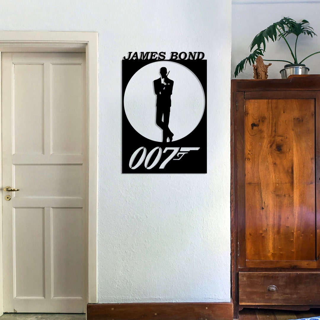 Metal 007 007 James Bond Metal Wall Decor, Office Wall Decor, Metal Wall Art - Etsy
