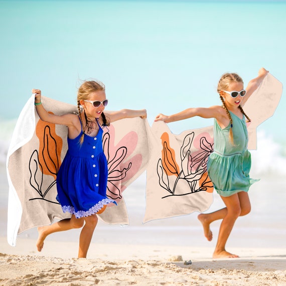 One Line Flower Beach Towel Beach Towel Gift High Quality