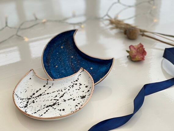 Crescent moon jewelry dishes