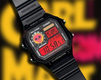 Modificación personalizada de Casio AE1200 "Dungeon Crawler Carl" – / Nuevo reloj de logros / Regalo de Princess Donut / Regalo para fans de LitRPG / Matt Dinniman