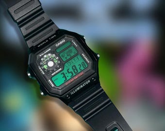 Custom Casio AE1200 "Luigi's Mansion" Inspired Mod – | GameCube Disc Watch | Ghost Hunter Fan Gift | Spooky Gamer Gift | King Boo