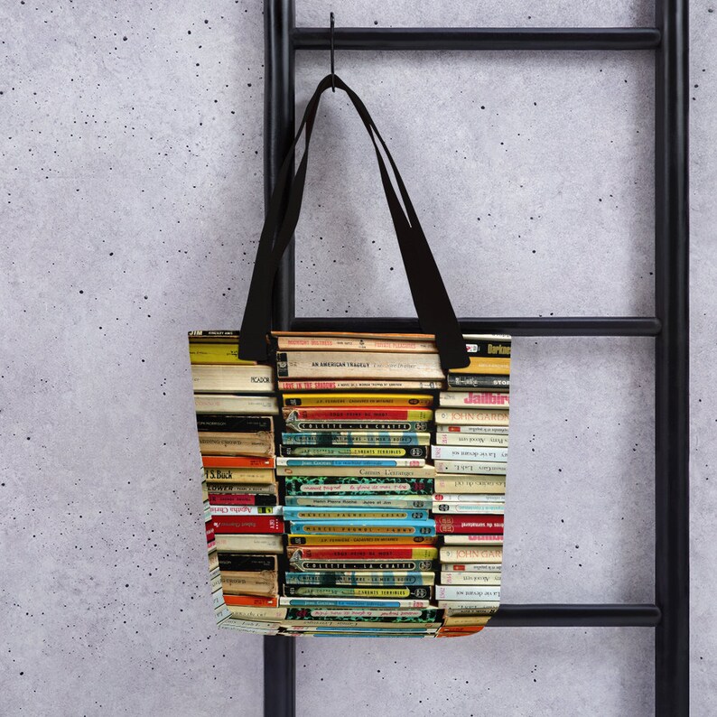 Book Lovers Tote bag vintage paperback books book bag teacher Etsy