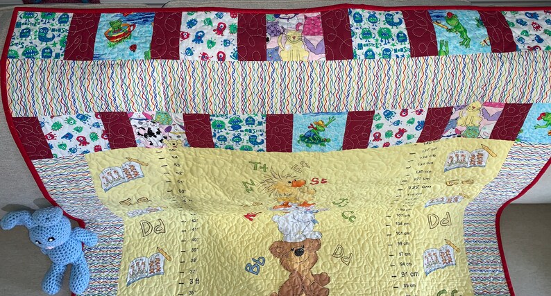 Baby quilt, Toddler quilt for girl/boy, baby shower gift, gift for new baby, 1st birthday gift, washable baby quilt, toddler birthday gift image 5