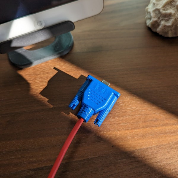 Cache-câbles VGA rétro vintage pour iPhone et Android, fabriqué à partir de matériaux 100 % naturels