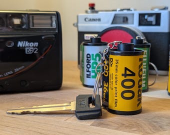 Upcycled 35mm Film Canister Keychain | Vintage Photo Gift | Handmade by Outofscrap