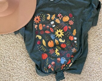 Fall shirt, pumpkin lover, Fall doodle shirt, shirts for autumn, happy fall y’all, Halloween shirt