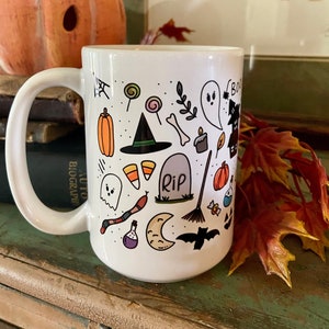 Halloween mug, Halloween decor, fall gifts, pumpkin mug, pumpkin spice latte