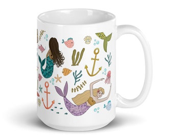 Mermaid mug, mermaid gifts, mermaid tail, mermaid coffee mug