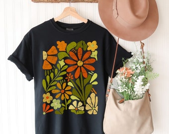 Retro floral shirt, comfort colors flower tee, vintage wildflower shirt