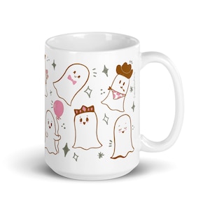 Ghost mug, fall mug, cute ghost mug decor, Halloween ghost coffee mug