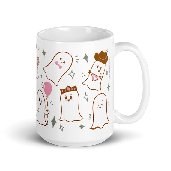 Ghost mug, fall mug, cute ghost mug decor, Halloween ghost coffee mug