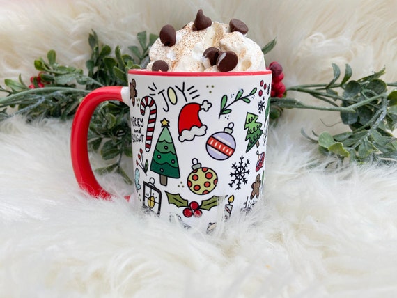Farm House Christmas Mugs Under the Mistletoe Mug Hot Cocoa Mug Tis the  Season Mug Coffee Mug Gift Idea Cheerful Good Vibe 