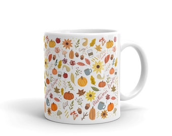 Fall mug, pumpkin autumn mug, pumpkin spice, fall home, fall coffee mug