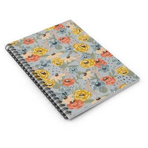 Floral Spiral Notebook Lined paper, flower notebook, cute journals, quiet time journals image 3