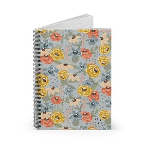 Floral Spiral Notebook Lined paper, flower notebook, cute journals, quiet time journals image 2