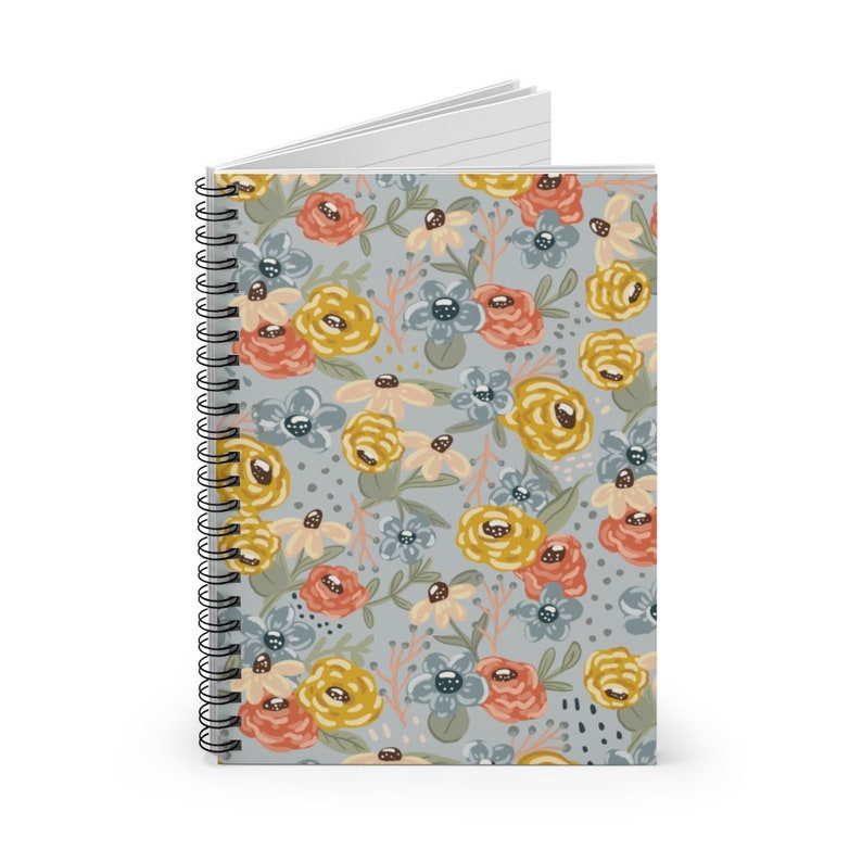 Floral Spiral Notebook Lined paper, flower notebook, cute journals, quiet time journals image 2