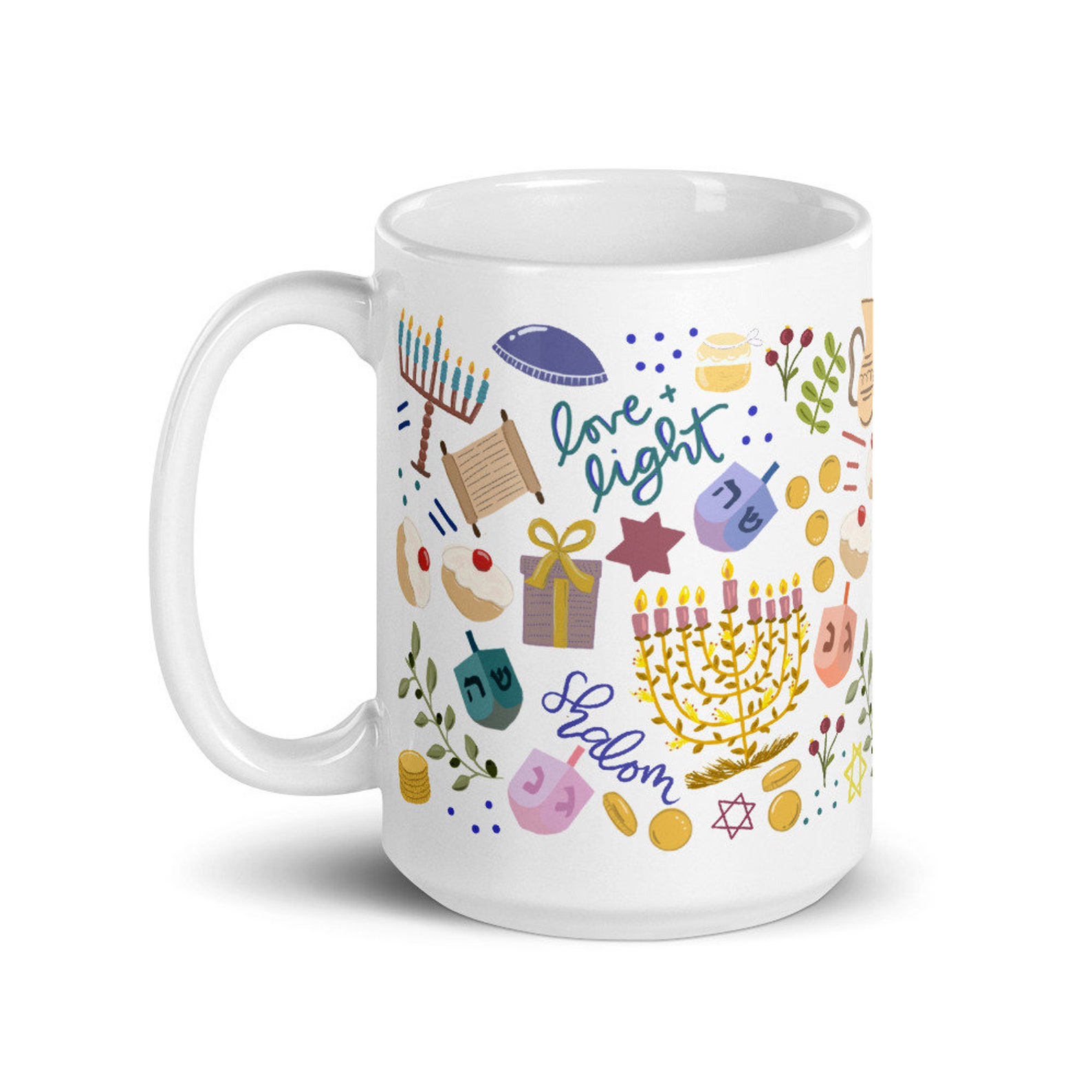 Hanukkah mug Happy Hanukkah Hanukkah gifts Jewish mug Etsy