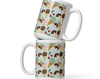 Ice cream mug, sweet treat mug, cute coffe mugs, ice cream lover mug