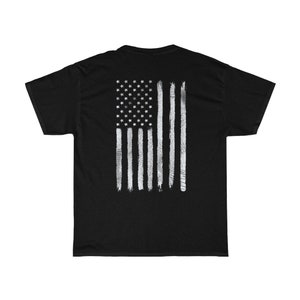Mens flag shirt, American flag shirt,  black distressed flag shirt, patriotic t-shirt